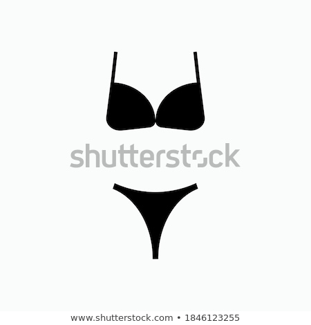 Stok fotoğraf: Bra Design And Panties Styles Vector Flat Thin Line Icons