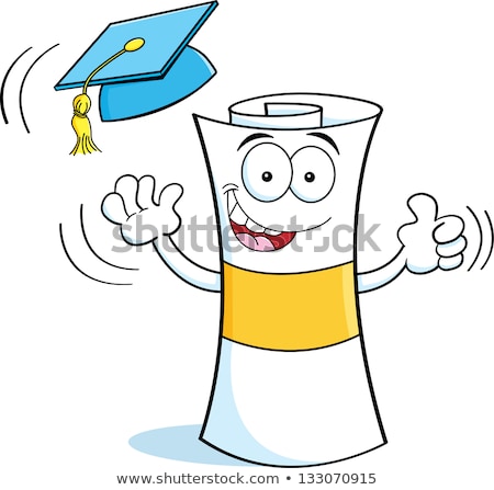 Stock fotó: Funny Graduation Celebration Cartoon