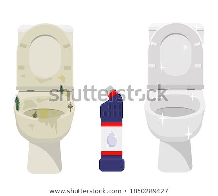 商業照片: Cleaning Of White Toilet Bowl