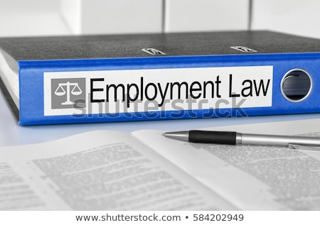 Foto d'archivio: Blue Folder With The Label Emplyment Law