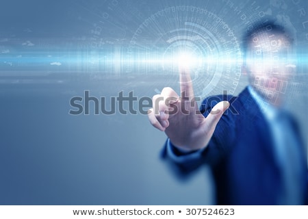 Foto d'archivio: Close Up Of Businessman Touching Virtual Screen