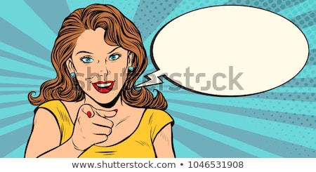 Foto stock: Pop Art Woman Pointing Finger