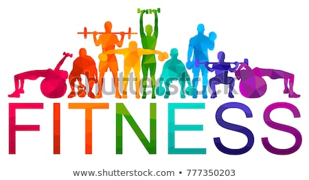 [[stock_photo]]: Gym Fitness Equipment Woman Silhouettes Set