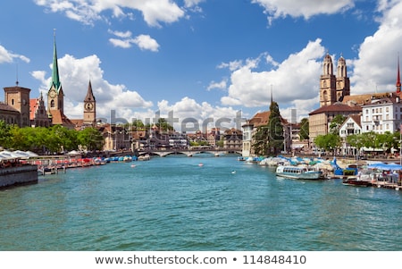 Stockfoto: Embankment Of Limmat River Zurich