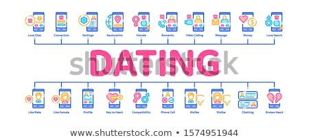 [[stock_photo]]: Dating App Minimal Infographic Banner Vector