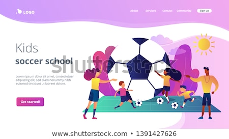 Stock foto: Sport Summer Camp Concept Landing Page