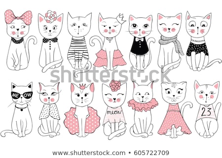 Stock photo: Funny Cats Sketch Collections