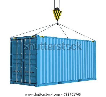 Special Delivery - Blue Hanging Cargo Container Stockfoto © cherezoff