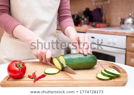 Stock foto: Raw Zucchini On Board