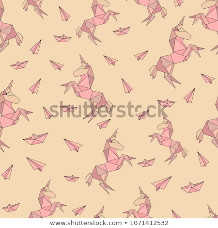 Stock fotó: Pink And Lilac Geometric Low Poly Style Illustration Graphic Background