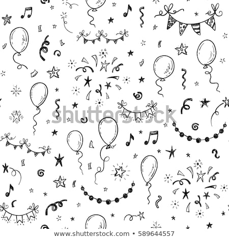 ストックフォト: Happy Birthday Party Background With Balloons Buntings Garlands And Confetti