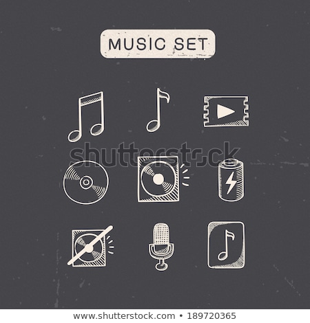 Stok fotoğraf: Note With Disk Sketch Icon