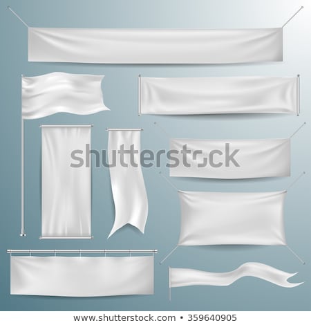 Foto stock: Realistic White Textile Banners With Folds