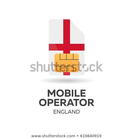 Foto stock: England Mobile Operator Sim Card With Flag Vector Illustration