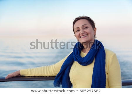 ストックフォト: Mature Woman Relaxing On Yacht