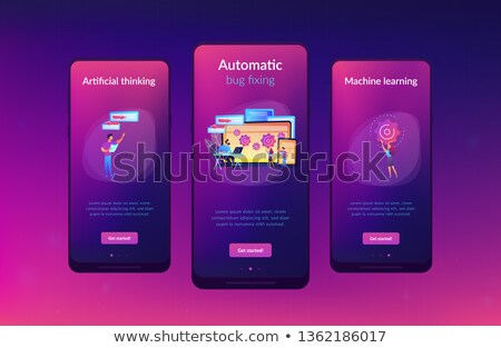 Stockfoto: Cross Platform Bug Founding App Interface Template