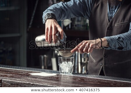 Сток-фото: Barmen Makes Cocktail Closeup Image