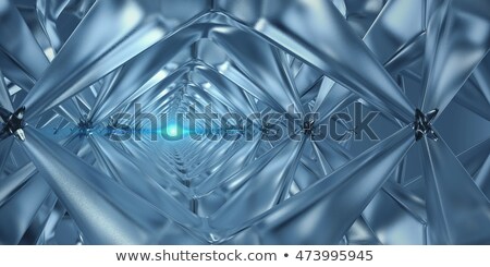 Stockfoto: Futuristic Tunnel With Electrons Running Through It
