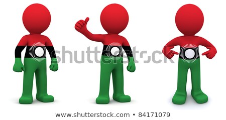 Сток-фото: 3d Character Textured With Flag Of Malawi