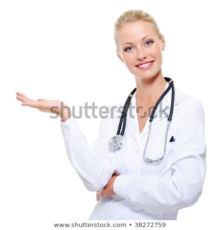 Foto d'archivio: Female Doctor Holding Something Hands