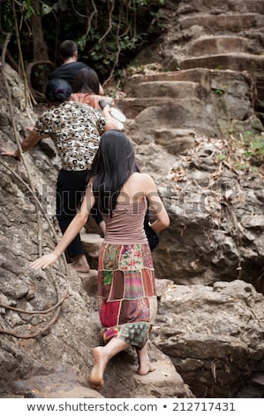 Foto stock: Unrecognizable People Family At National Park Of Da Lat Vietnam