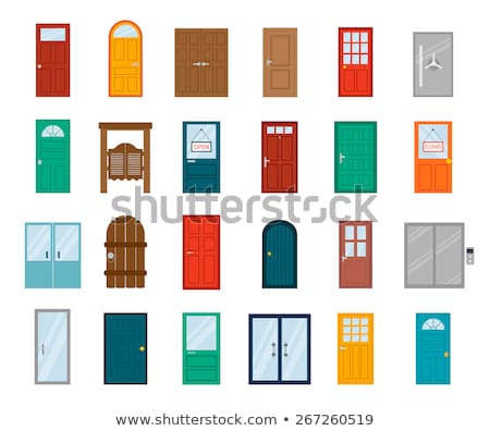 Stok fotoğraf: Colored Icons Vector Collection Of Entrance Doors