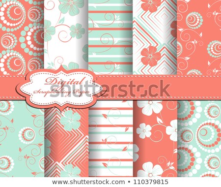 Stock foto: Set Of Vector Flower Paper For Scrapbook