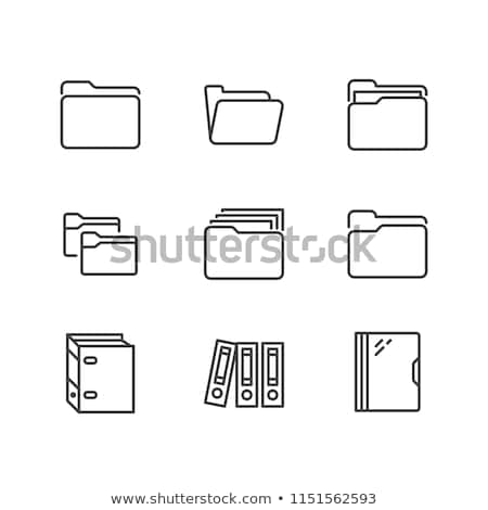 Zdjęcia stock: Outline Document Folder Icon Isolated On White Background