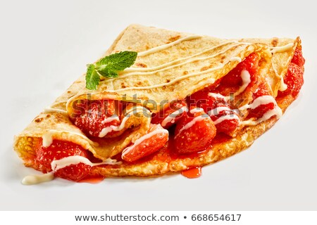 Stock photo: Crepe With Sugar And Strawberry