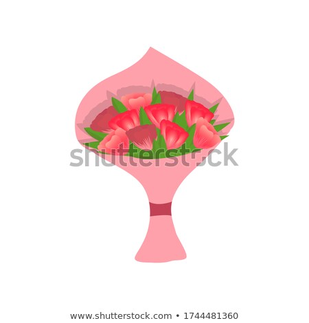 Stock foto: Pink Fresh Tulips On White Eps 10