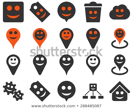Foto stock: Tools Emotions Smiles Map Markers Icons