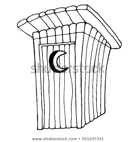 Stock photo: Old White Outhouse With Moon