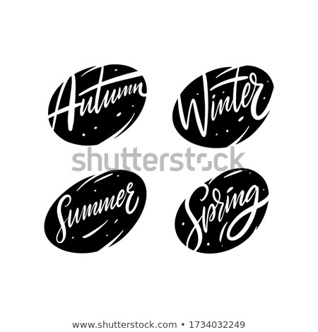 Stok fotoğraf: Winter Spring Summer Autumn Set Hand Written Calligraphy Text