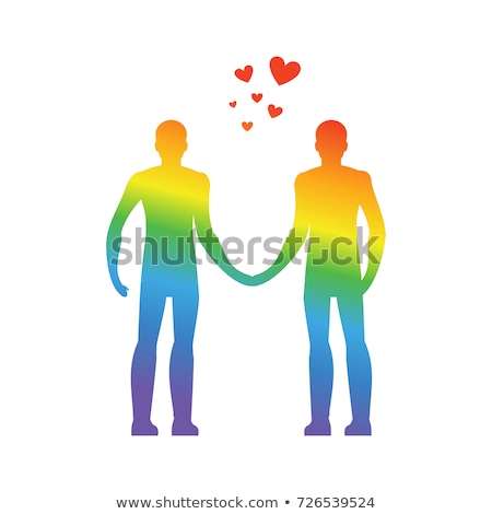 Сток-фото: Gay Love Lgbt Heart Guys Hold Hands Together Forever Vector