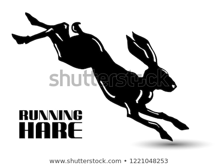 Zdjęcia stock: Hare Silhouette With Target Icon