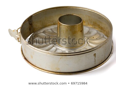 Stock photo: Old Fluted Tube Baking Pan Isolated On White