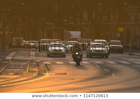 Stockfoto: Cars Going Very Slowly In A Traffic Jam During The Morning Rushhour