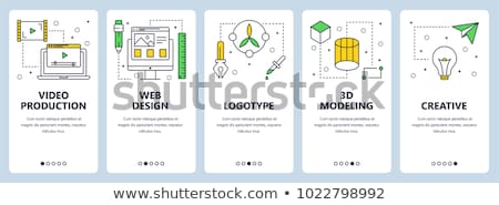 Foto stock: Cinema Concept - Vector Line Design Style Banners