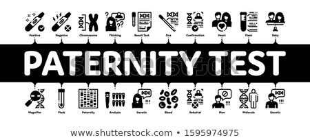 Foto stock: Paternity Test Dna Minimal Infographic Banner Vector