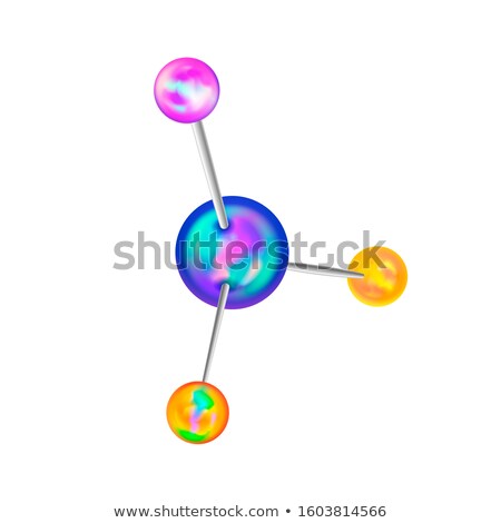 Foto stock: Bright Chemical Structure With Atomic Bonds On White