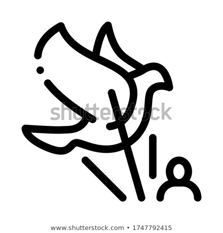 Stock fotó: Man And Air Pigeon Icon Vector Outline Illustration