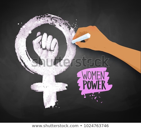 Stock photo: Girl Power Fight Protest Strength Struggle For Women S Rights Feminism Concept 8 March