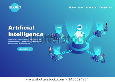 Foto d'archivio: Artificial Intelligence In Financing Concept Landing Page