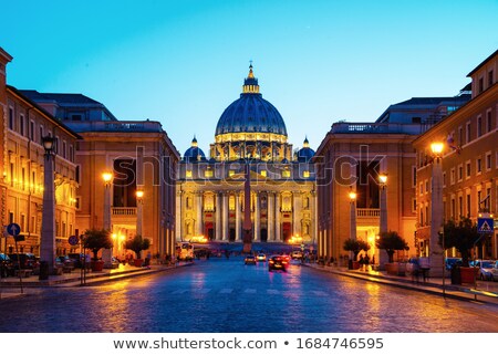 Сток-фото: Facade Of St Peters At Night