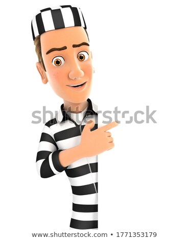 Prisoner Pointing At White Board Foto stock © 3dmask