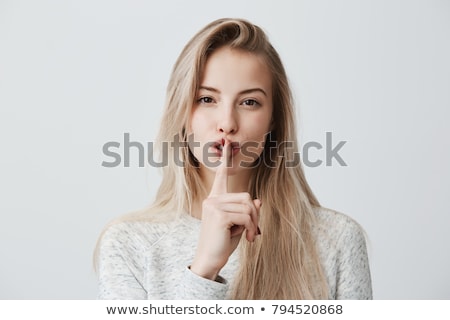 Foto stock: Woman Expressions Hush