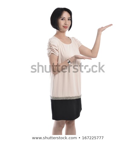 Foto stock: Woman In Business Attire Posing With An Open Palm