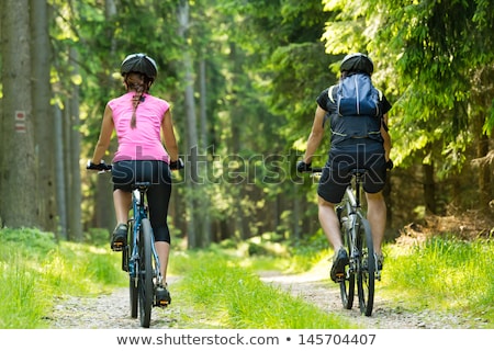 Сток-фото: Young Boy With Mountain Bike On Tour