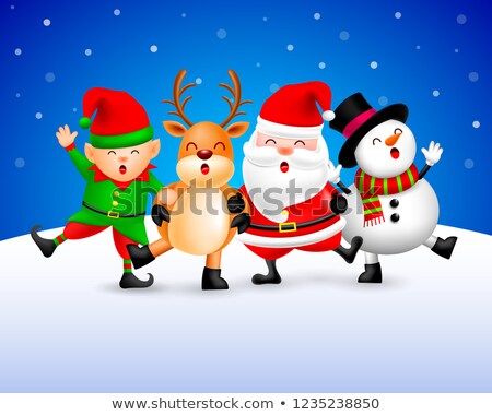 Stock fotó: Christmas Card Cheerful Snowman Copy Space