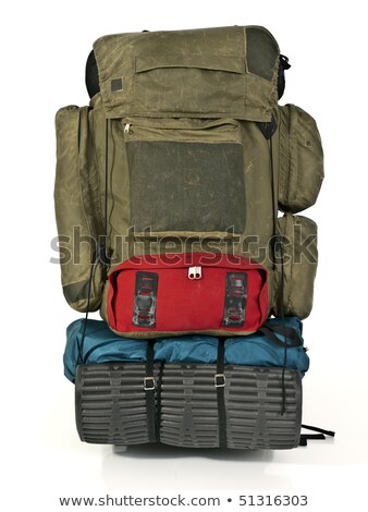 Stok fotoğraf: Thirty Year Old Backpack Patched And Thrashed